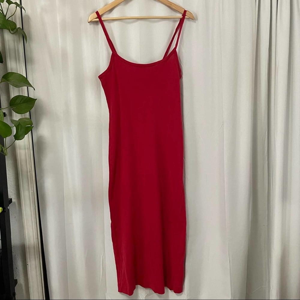 Vintage scene on the green red Maxi Dress size small